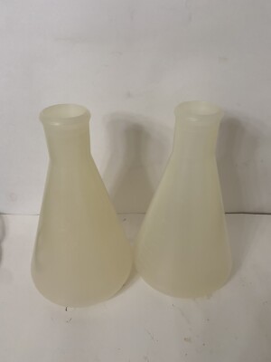 lot of 2 Nalgene Plastic Erlenmeyer Flask with Molded Graduations, Polypropylene