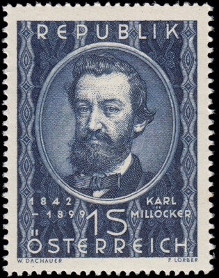 Österreich Austria 783 1949 50 aniv. de la muerte del compositor K. Millöcker 