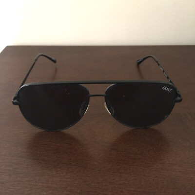 Quay Australia High Key aviator Sunglasses black metal Frames  size 53[]18 145