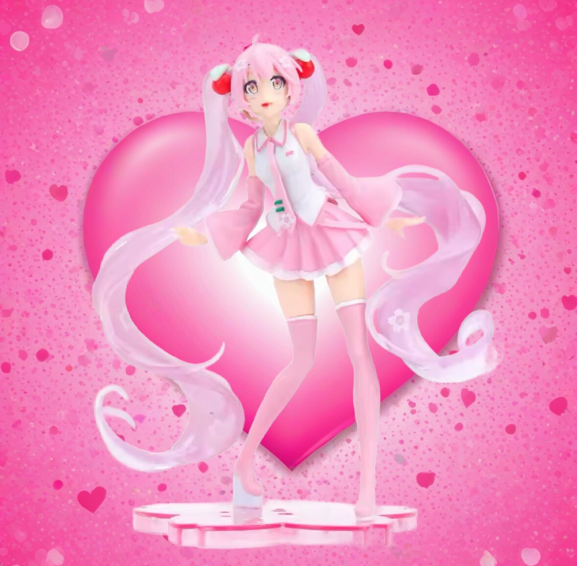 Hatsune Miku Action Figure Miku Kawaii Collection Model Pink