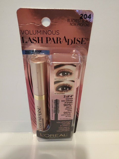 loreal paris voluminous lash paradise mascara 204 blackest black