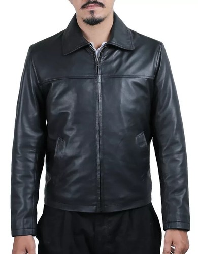 Black Outerwear Men's Biker Casual 100% Lambskin Pockets Leather Jacket Handmade