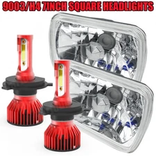 For Chevrolet C10 C20 C30 1981-1986 Pair 7x6" 5x7 LED Headlights High/Low Lamps