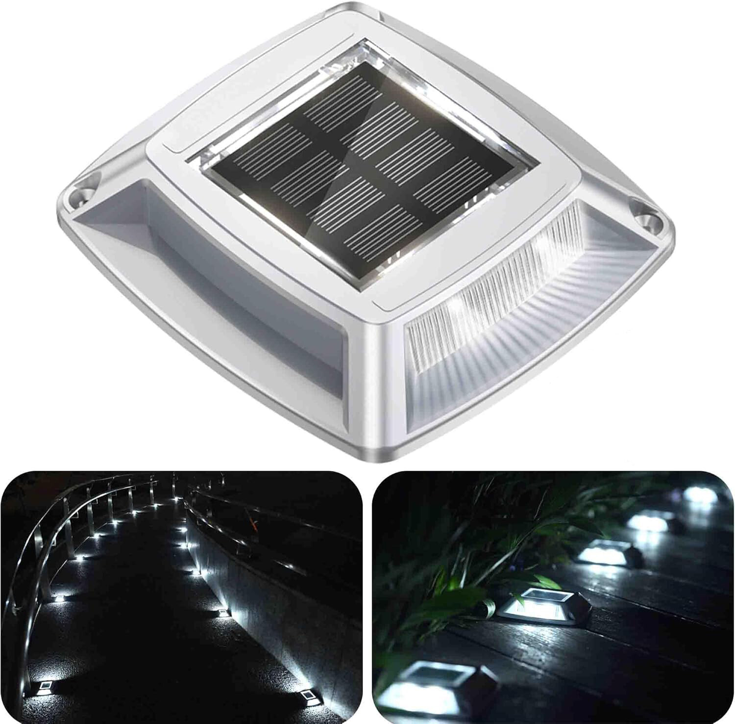 Solar Deck Lights Outdoor Driveway Pathway Walkway Stair Steps Dock Marine Lamp