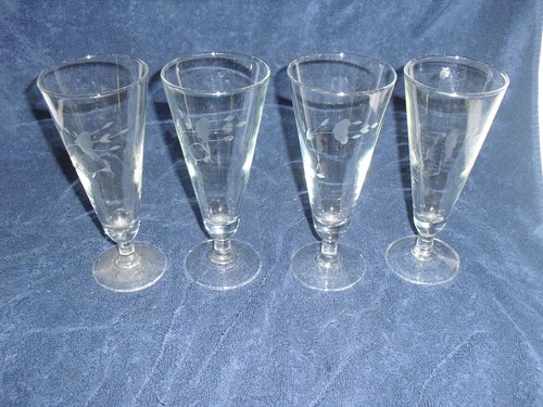 Princess House Heritage Pilsner Glasses set of 4