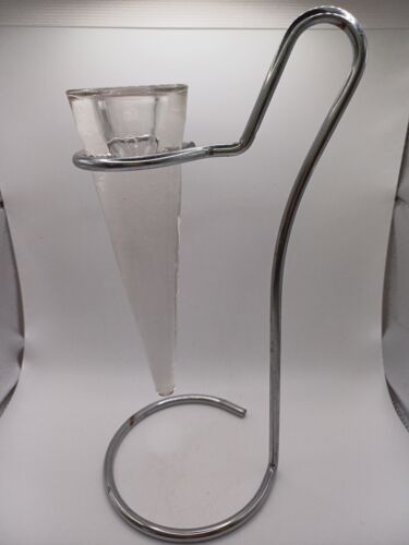Scandinavian HandMade Glass Candle Holder, Modern Icicle Shape - Metal Bases - Afbeelding 1 van 6