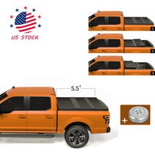 5.5ft Frp Hard Bed Tri-fold Tonneau Cover For 2022 2023 Toyotatundra Truck Bed
