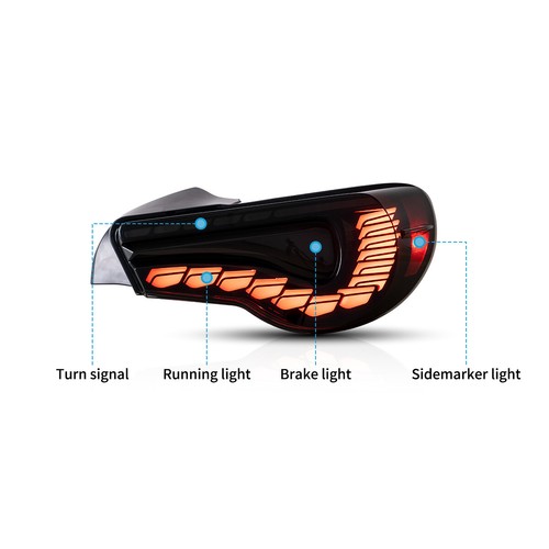 Pair LED Smoke Tail Lights For 2013-2020 Subaru BRZ Toyota 86 13-16 Scion FR-S - Picture 5 of 12