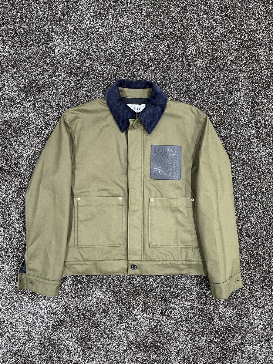 Loewe Leather Logo Green Worker's Jacket Button Up *RARE Loewe Leather Logo Green Worker's Jacket Button Up *RARE