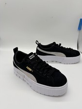 Size 7.5 - PUMA Mayze Black White W with gold Puma accents