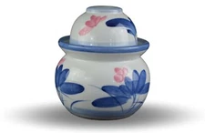 Porcelain Pickling Jar with 2 Lids Lotus Fermenting Pickling Kimchi Crock Foo...