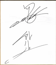 Kazuchika Okada & Gedo Signed Shikishi Art Board BAS COA New Japan Pro Wrestling