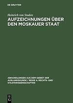 Aufzeichnungen Über Den Moskauer Staat | Buch | 9783110000061