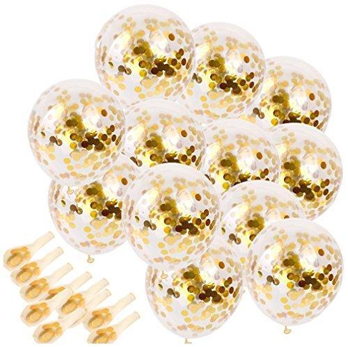 Sinksons 20 Stück Gold Konfetti Ballons, 12 Zoll Party Ballons mit Gold - Bild 1 von 5