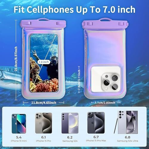 Floating Waterproof Phone Pouch, Soap Bubble Waterproof Case with A1-Iridescent - 第 3/7 張圖片