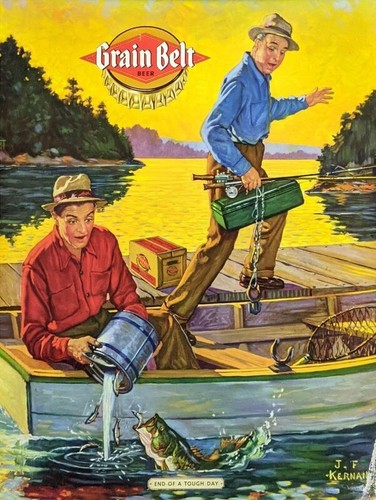 Grain Belt Beer -Fishing Theme, Tough Day - New Metal Sign: 9x12" Free Shipping - 第 1/1 張圖片