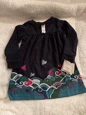 New Rare TEA COLLECTION Baby Fancy Dress Purpose Red Floral Size 6-12 M Birds