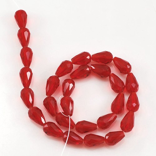 Crystal Faceted Teardrop Espaciador Cuentas sueltas 13 "11mm Envío Gratis Rojo verde - Imagen 4 de 10