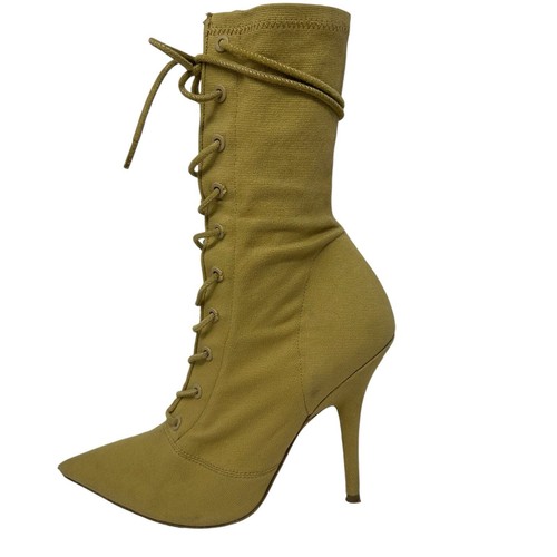 Yeezy Season 6 Stretch Canvas Lace Up Ankle Boots Womens Size 38 - Picture 6 of 16