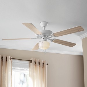 White Ceiling Fan With Light Low Profile 52 Globe Living Room