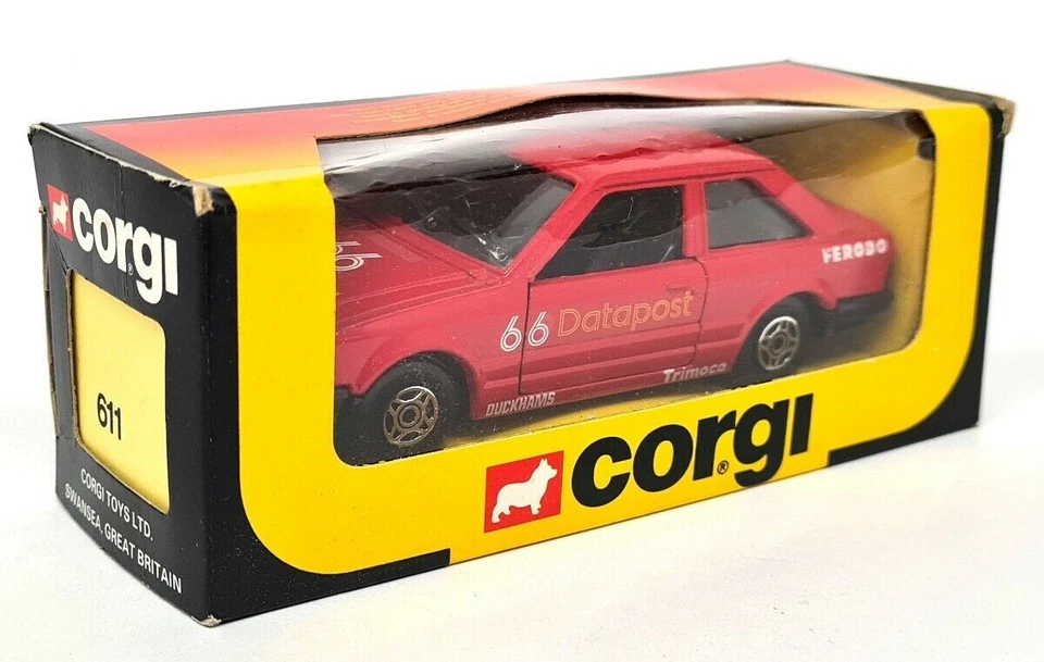 Corgi 1/36 - Ford Escort MK3 Datapost Race Car #66 Vintage Model Toy Car - Boxed - Image 2 of 4