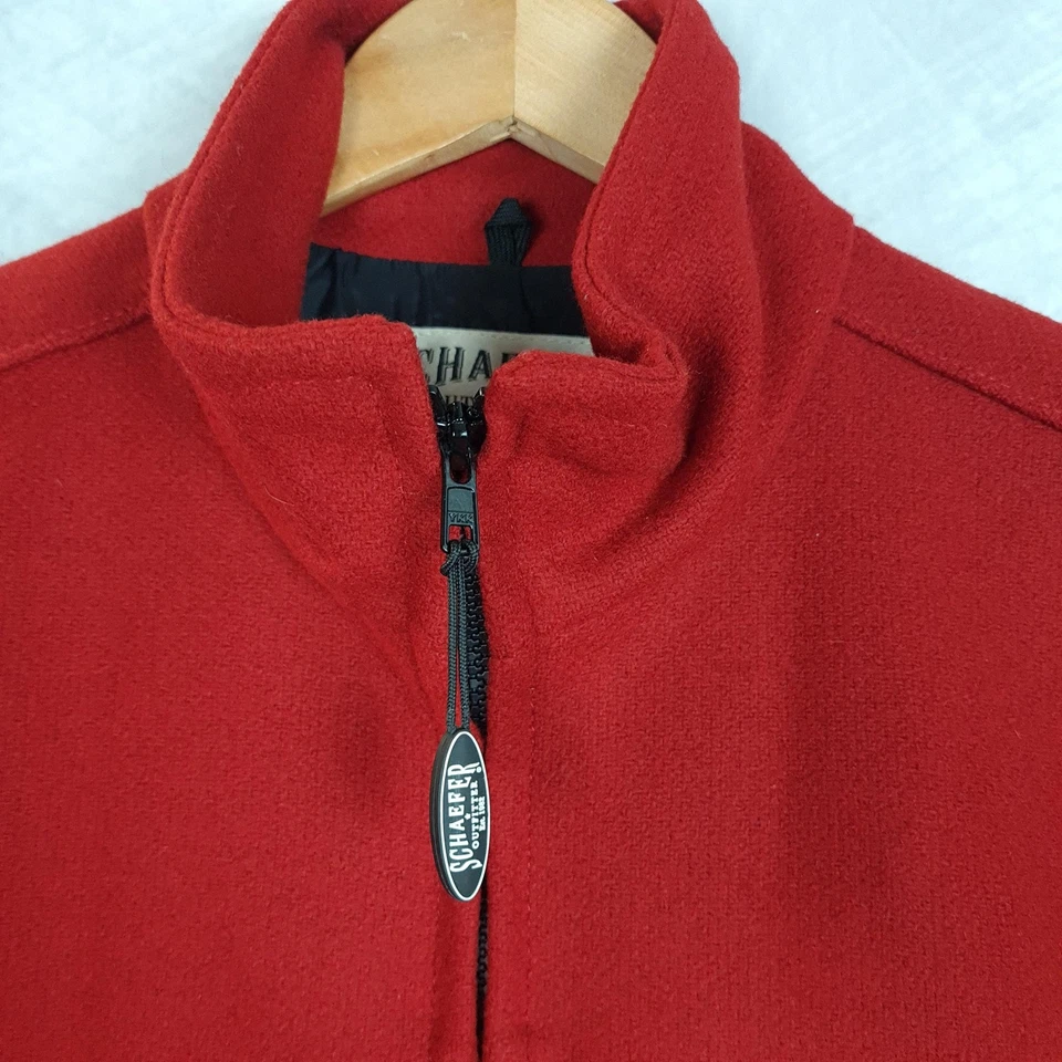Schaefer Outfitter Vest Mens XL Red Wool Lined Western 730 Arena Made in USA - Image 2 of 4