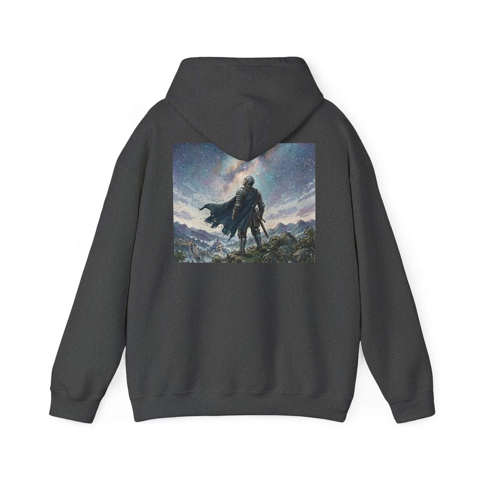 Knight Starry Night Hoodie Medieval Fantasy Castle Stargazing Gift Sweatshirt image 2