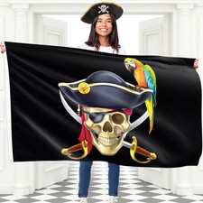 Pirate Flag Jolly Roger Flag 100Den polyester - Double Seam - 2 brass eye