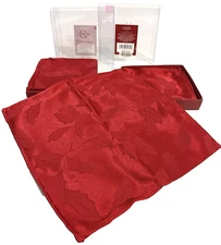 Lenox Red Holly Damask Cloth cocktail Napkins Set Of 4  - NEW (2 sets available)