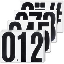 12 Sheets 7 Inch 0-9 Number Sticker Decals Set, Large and Self Adhesive Black