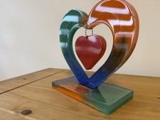 Hand Made Heart From Epoxy Multicolor