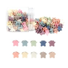 100Pcs Multicolor Mini Star Shaped Hair Claw Clips Cute Small Jaw Clamps