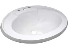 LaSalle Bristol 16305PW 17" x 20" White Oval ABS Bathroom Sink