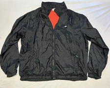 Nike Swoosh Windbreaker Vintage Light Jacket Black Size Large 80s VTG Fleece