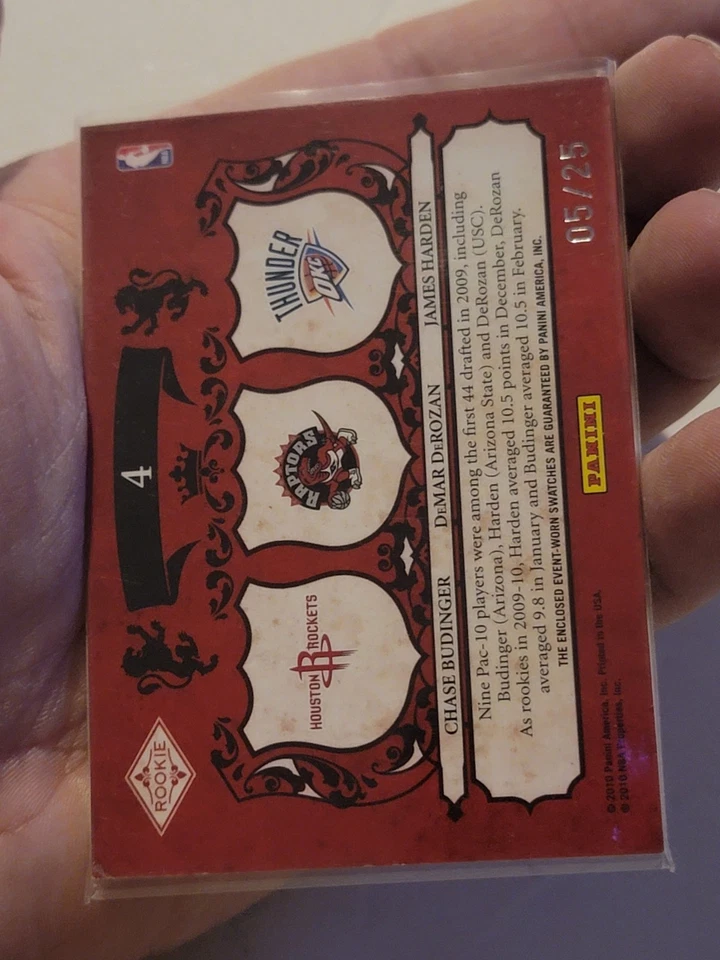 Parche Jersey Crown Royale Royalty Rookie James Harden DeRozan Budinger Reliquia/25 Foto 2 de 2