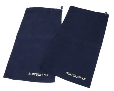 Suitsupply Schuhe Tasche Unisex Einheitsgröße Paar 2 Teile Logo Staub Marine