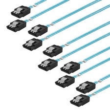 ADCAUDX SATA-III Cable:0.5M,5 Pack Thin SATA 6Gbps 19.2 inches, Black/Blue