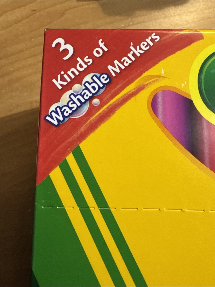 Crayola 64ct Washable Broad Line Markers, Washable Window & Gel