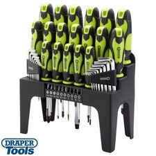Draper Screwdriver Allen Key Bit Set + Storage Stand Plain Cross Pozi 44pc 78619