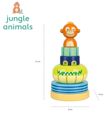 wooden Monkey stacking toy Ages 1 &up, New,  Motor Skill Development 