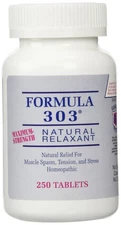 Dee Cee Labs Formula 303 Maximum Strength All-Natural Relaxant Tablets, 250 T...