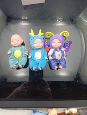 Lot Of 3 Mini Sleeping Reborn Baby Dolls W/ Costumes Very Cute T2232