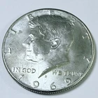 1969-D 40% Silver, Kennedy Half Dollar About Uncirculated Details #10326