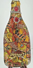 Flatten Glass Wine Bottle Shape Decor Metal Glass 2 Stones 12" T
