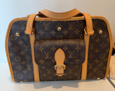 Louis Vuitton Monogram canvas Baxter pet dog cat carrier travel bag Sac Chien