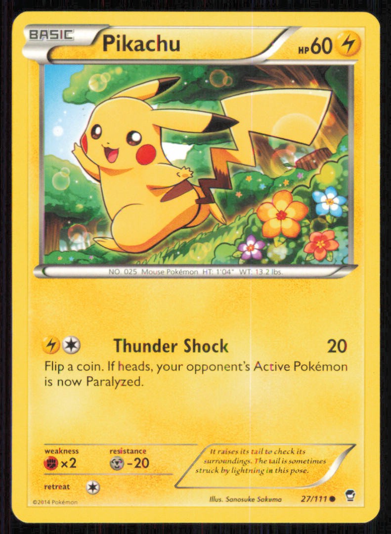 Pikachu 27/111 Common Furious Fists Pokemon Moderately Played