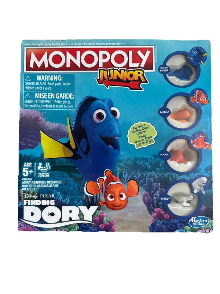 Совершенно новая запечатанная в заводской упаковке Монополия Junior Finding Dory. 4 персонажа! - Изображение 2 из 4