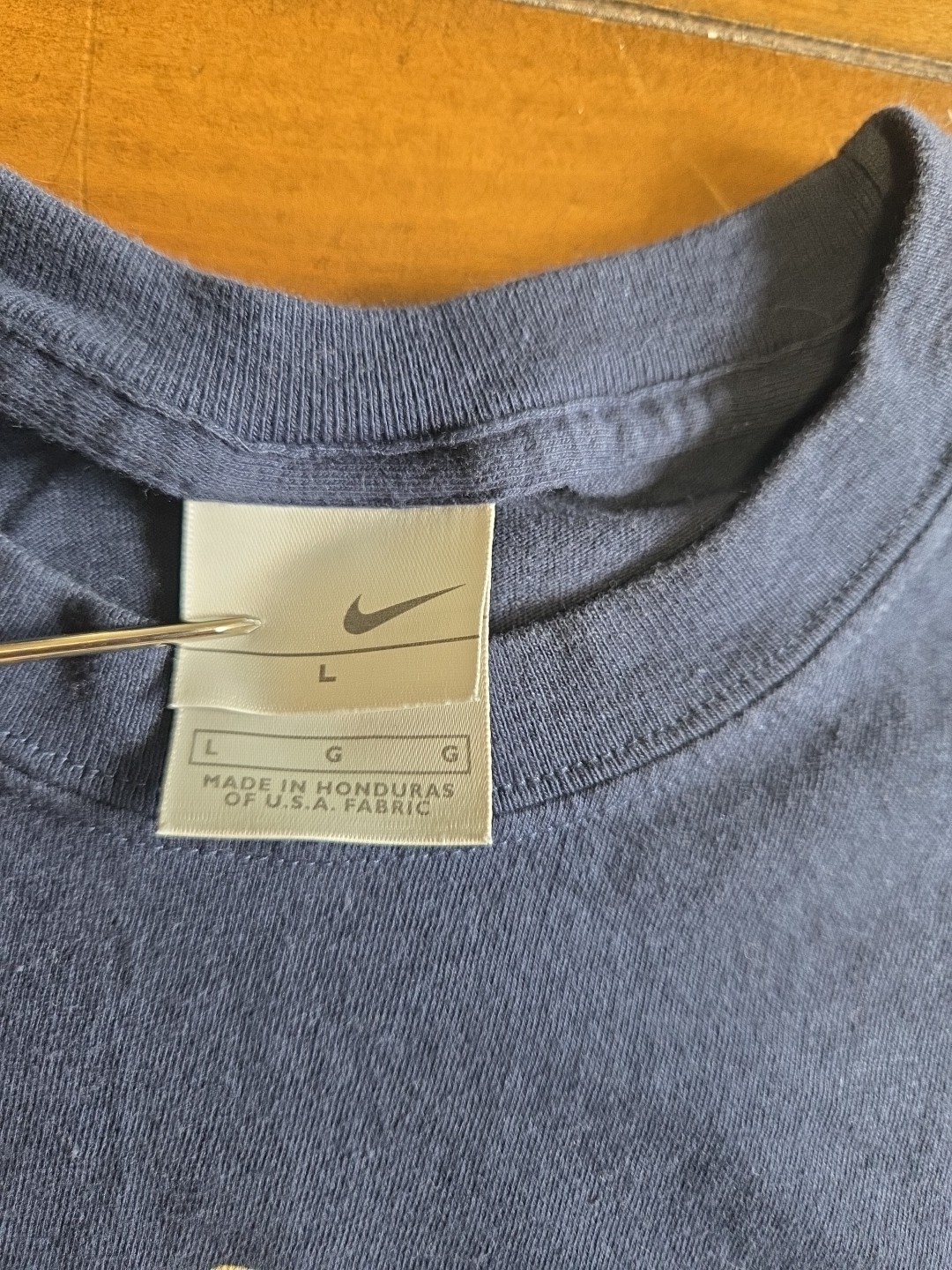 Vintage Y2K Nike Grey Tag Center Swoosh Basketball Shirt Navy Blue L image 5