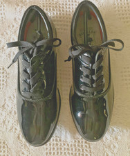S241 - DINKLES-1 Pair-Size Mens 6/Womens 8-Shiny Black Marching Shoes-Style 607