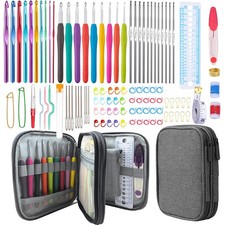 Weabetfu 102pcs Crochet Hooks Set Crochet Hook Kit with Case Ergonomic Croche...
